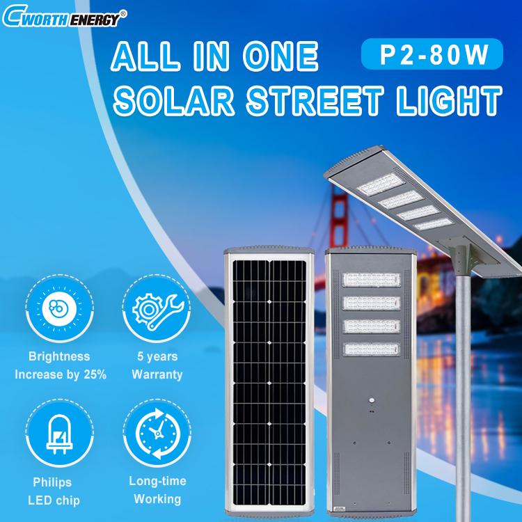 Lampadaire solaire 80W